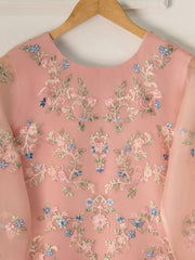 3 Piece - Pure Organza Embroidered Suit S111273