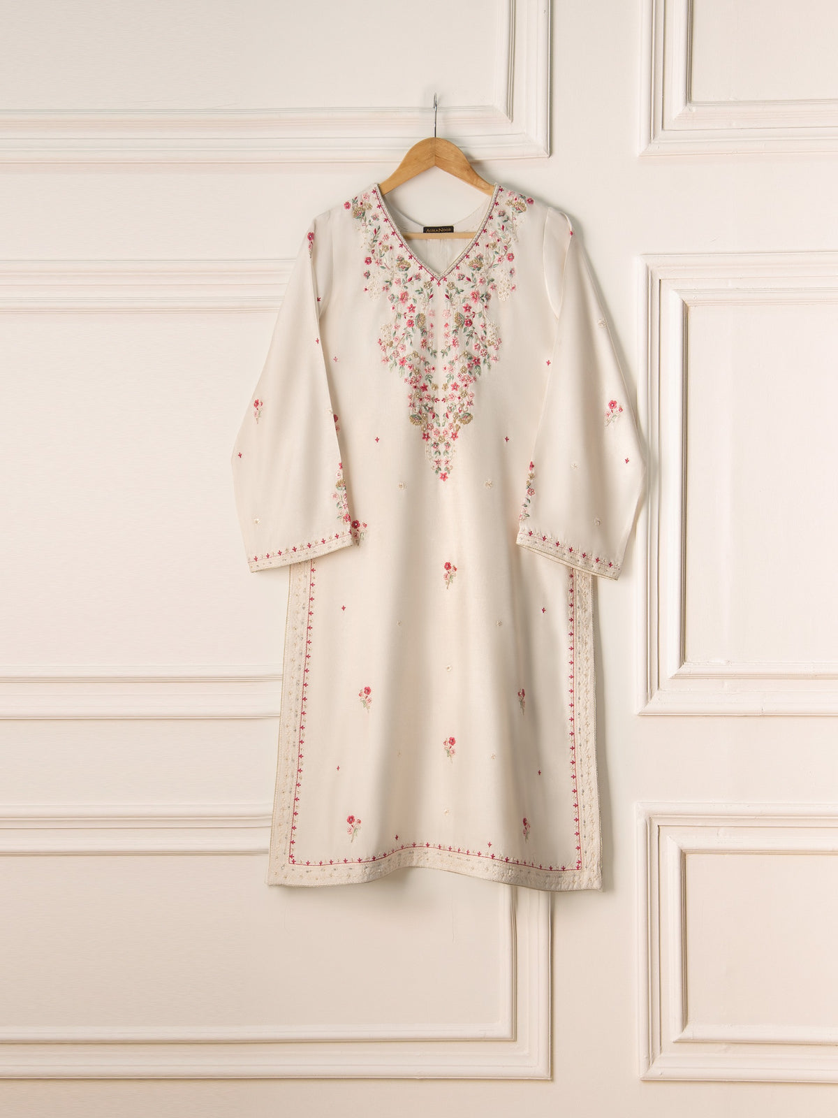 2 Piece- Pure Silk Net Embroidered Suit S110599
