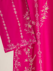 3 Piece- Pure Khaddi Silk Embroidered Suit S111232