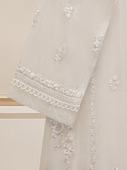 3 Piece - Pure Cotton Net Embroidered Suit S109770