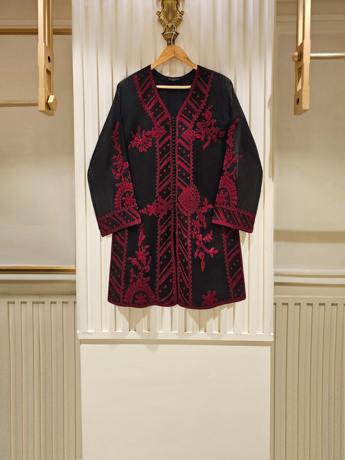2 Piece - Pure Cotton Net Embroidered Suit S111434
