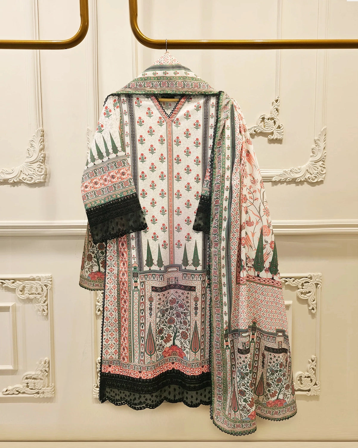 2 Piece Digital Printed Cambric Suit S115339