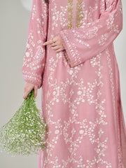 3 Piece- Pure Silk Net Embroidered Suit S110366