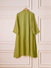 3 Piece - Pure Cotton Net Embroidered Suit S110494