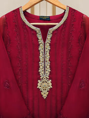 2 Piece - Embroidered Chiffon Suit S109788