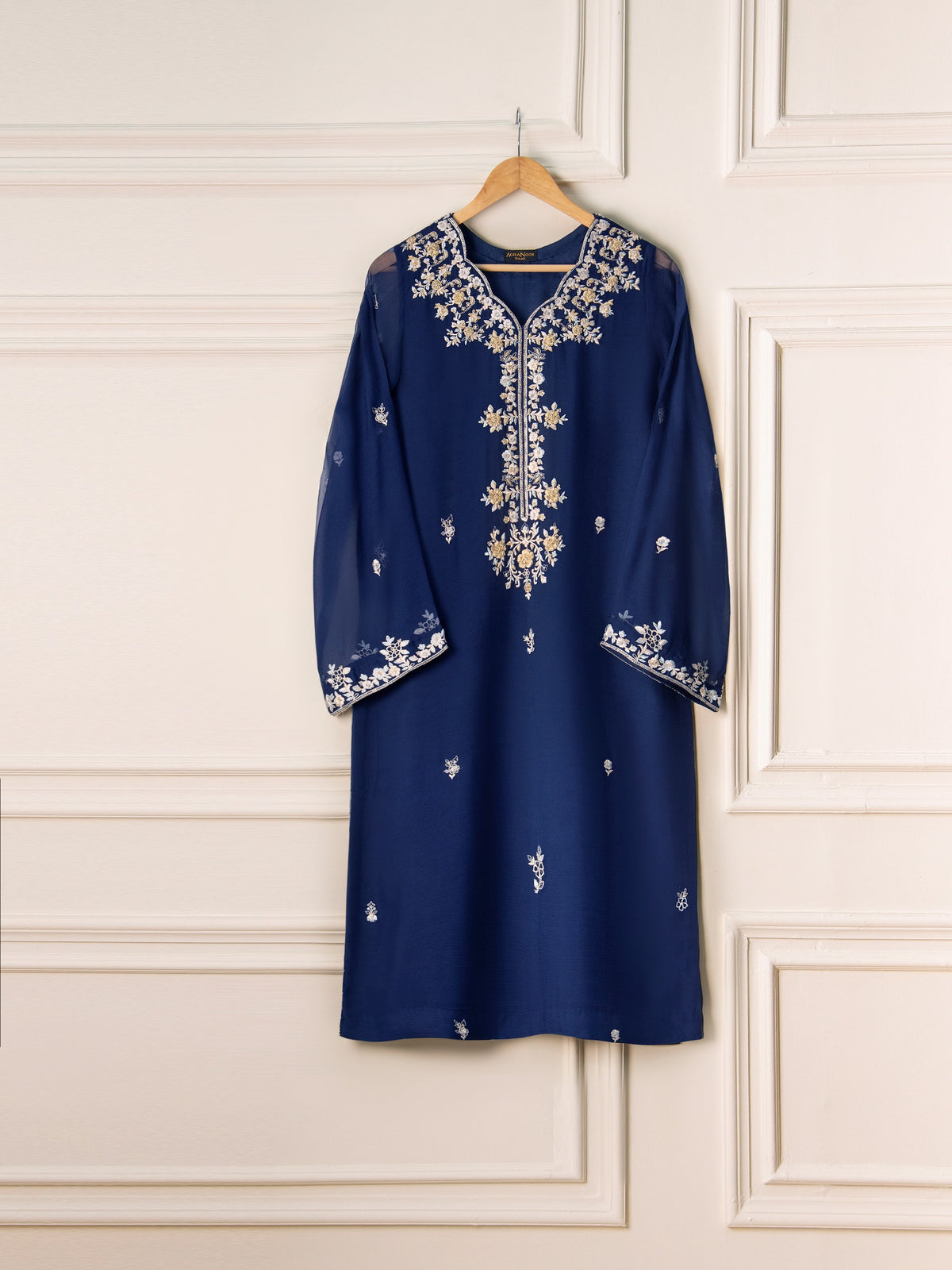 2 Piece - Pure Chiffon Embroidered Suit S110769