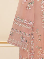 3 Piece - Pure Cotton Net Embroidered Suit S109574