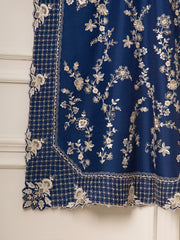 3 Piece - Pure Organza Embroidered Suit S111580