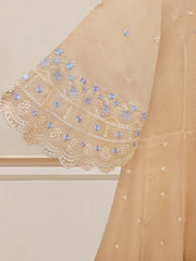 2 Piece - Pure Cotton Net Embroidered Frock S109633