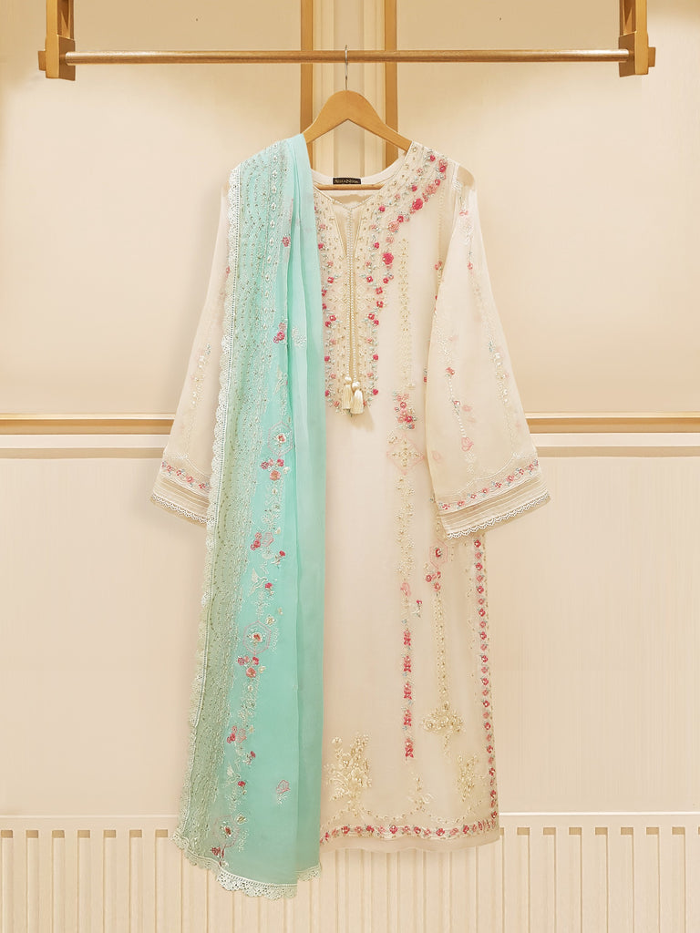 3 Piece - Embroidered Chiffon Suit S108641