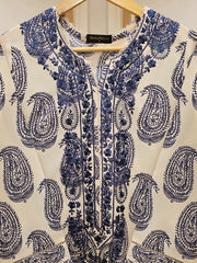 Digital Printed Embroidered Cambric Shirt S110459