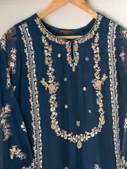 2 Piece - Pure Chiffon Embroidered Suit S110679