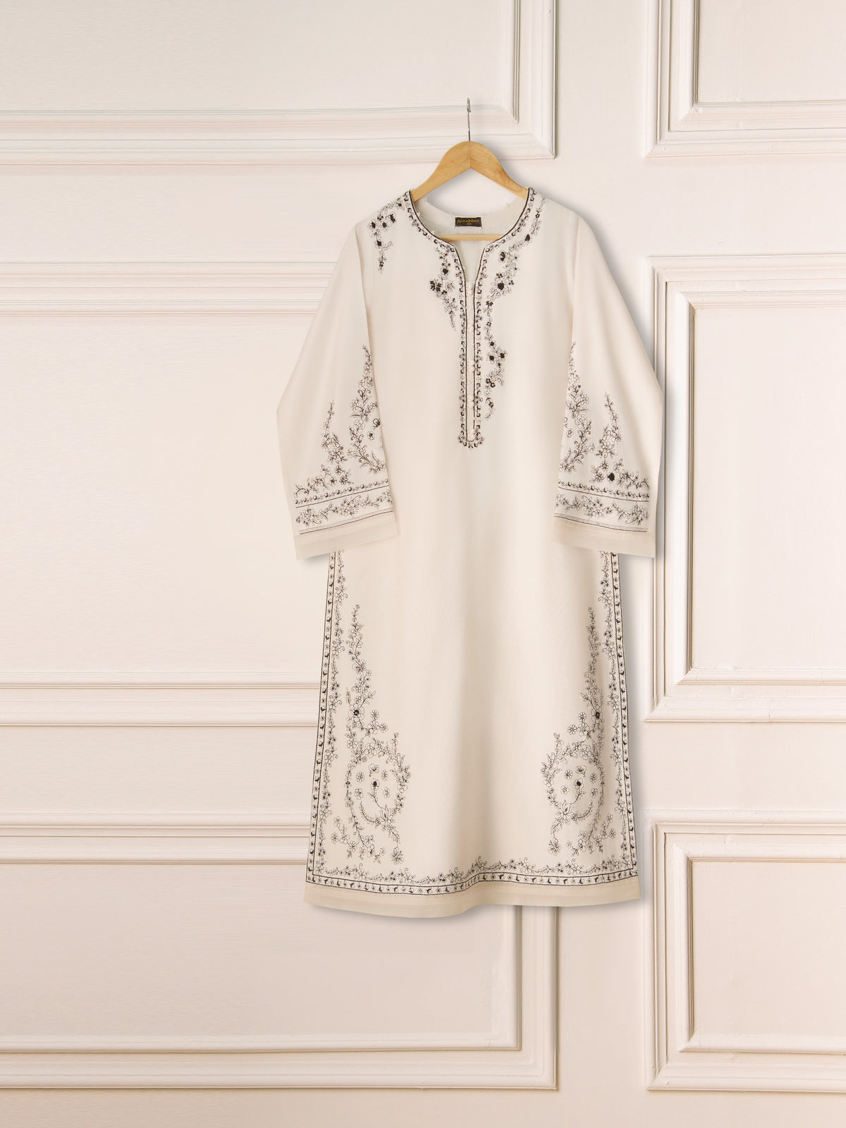2 Piece- Pure Silk Net Embroidered Suit S111231