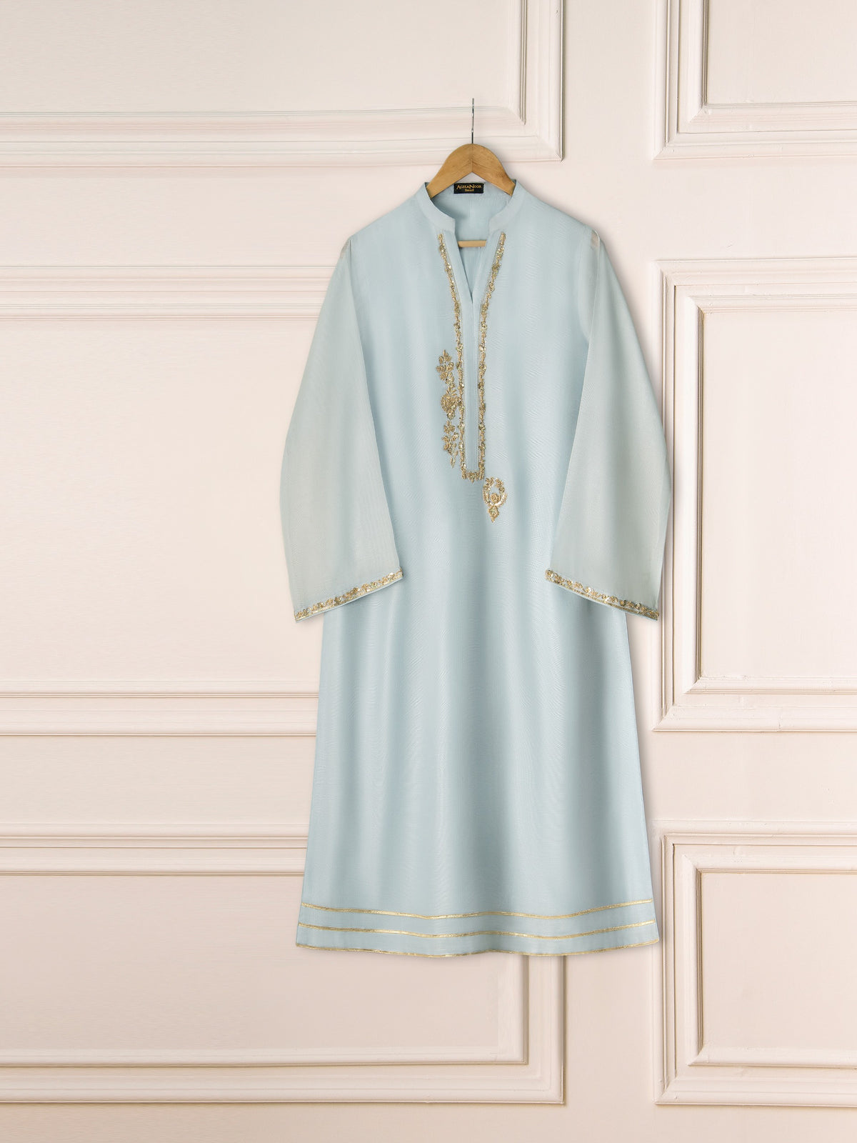 2 Piece - Pure Cotton Net Embroidered Suit S111252