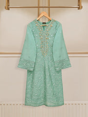 2 Piece - Pure Cotton Net Embroidered Suit S110191