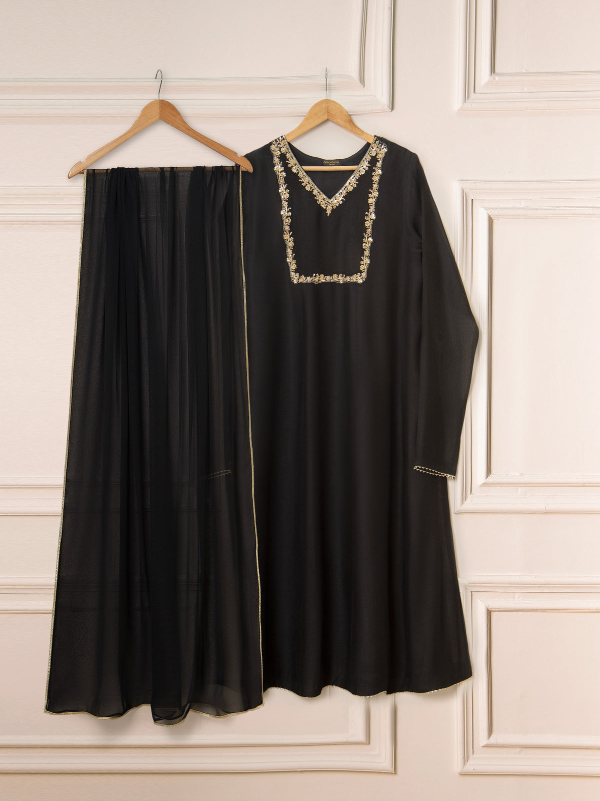 3 Piece - Pure Cotton Net Embroidered Suit S111322