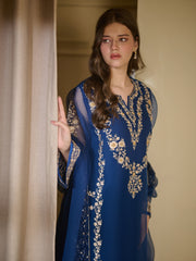 3 Piece - Pure Organza Embroidered Suit S110188