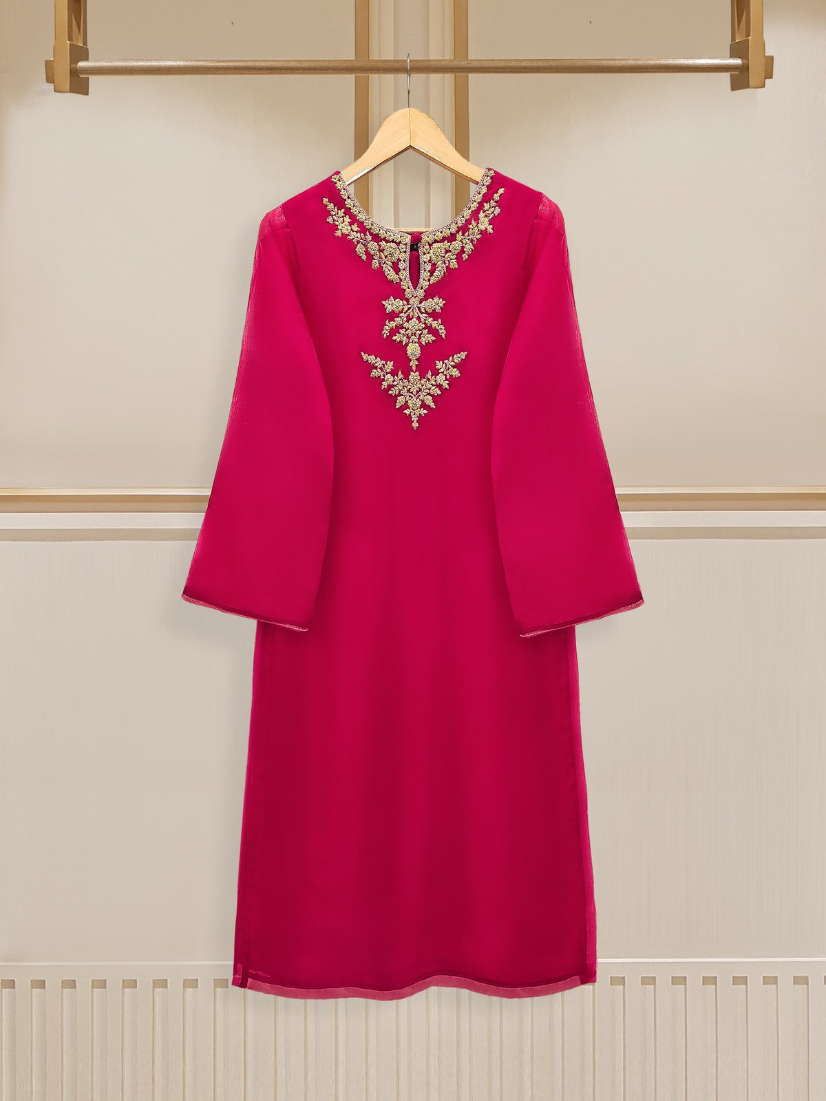 2 Piece - Embroidered Chiffon Suit S110062