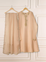 3 Piece - Pure Organza Embroidered Suit S111050