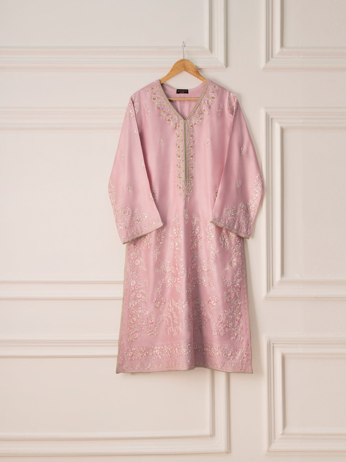 2 Piece- Pure Silk Net Embroidered Suit S110523