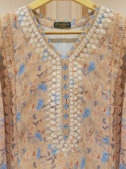 2 Piece - Printed Khaddar Suit S108473