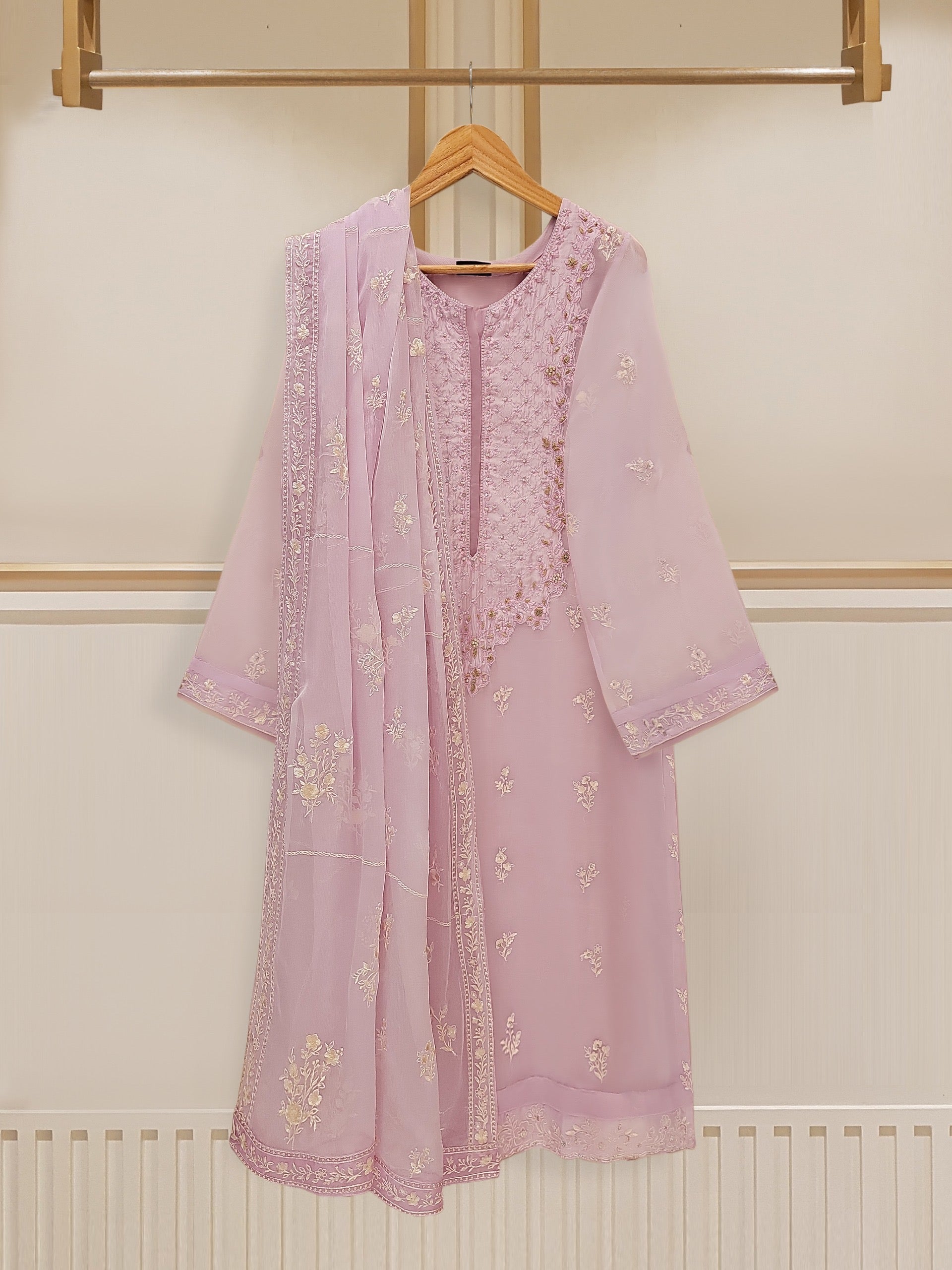 3 Piece - Embroidered Chiffon Suit S109611 Aghanoorinternational 3 Piece - Embroidered Chiffon Suit S109611 Aghanoorinternational