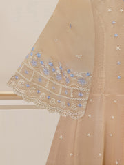 2 Piece - Pure Cotton Net Embroidered Frock S109633