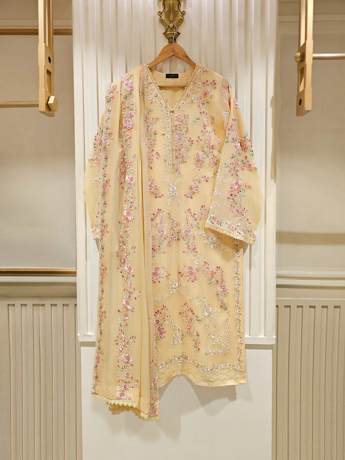3 Piece - Pure Chiffon Embroidered Suit S111411