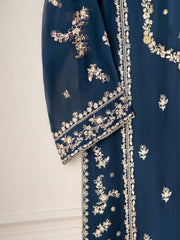 2 Piece - Pure Chiffon Embroidered Suit S110679