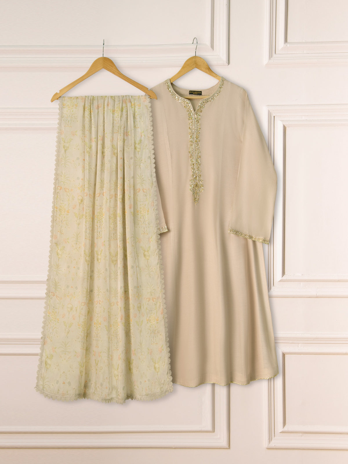 3 Piece - Pure Cotton Net Embroidered Suit S111251