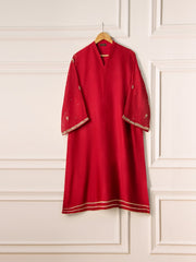 3 Piece - Pure Cotton Net Embroidered Suit S110684