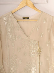 3 Piece - Pure Cotton Net Embroidered Suit S111292