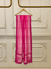 3 Piece - Pure Organza Embroidered Suit S111656