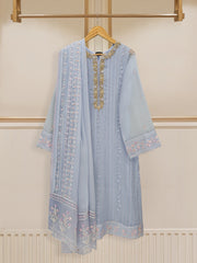 3 Piece - Embroidered Chiffon Suit S109614