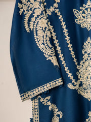 3 Piece- Pure Cotton Net Embroidered Suit S110776