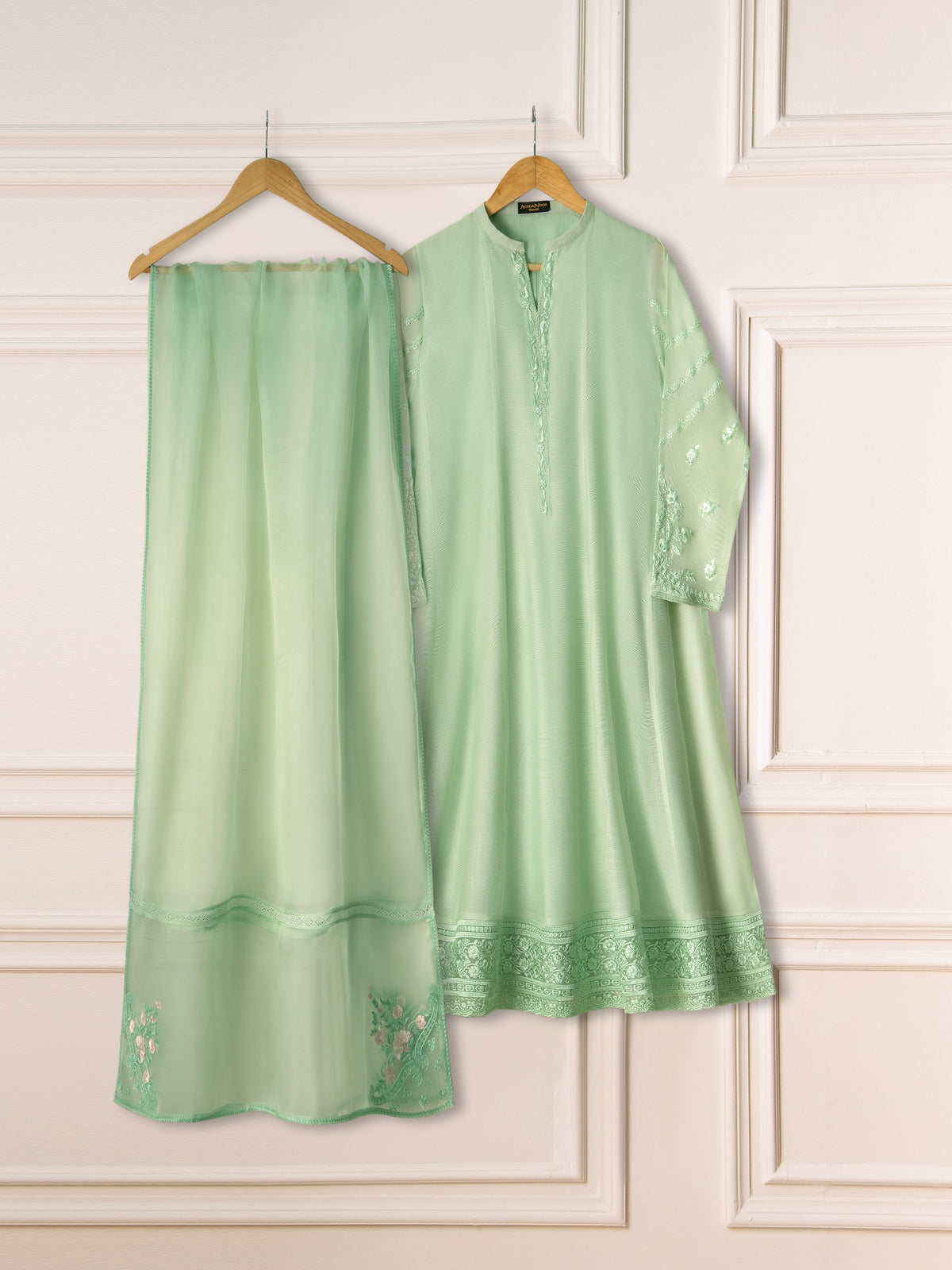 3 Piece- Pure Cotton Net Embroidered Suit S111214