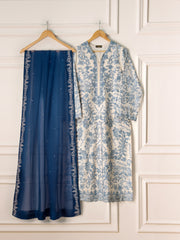 3 Piece- Pure Khaddi Silk Embroidered Suit S111049
