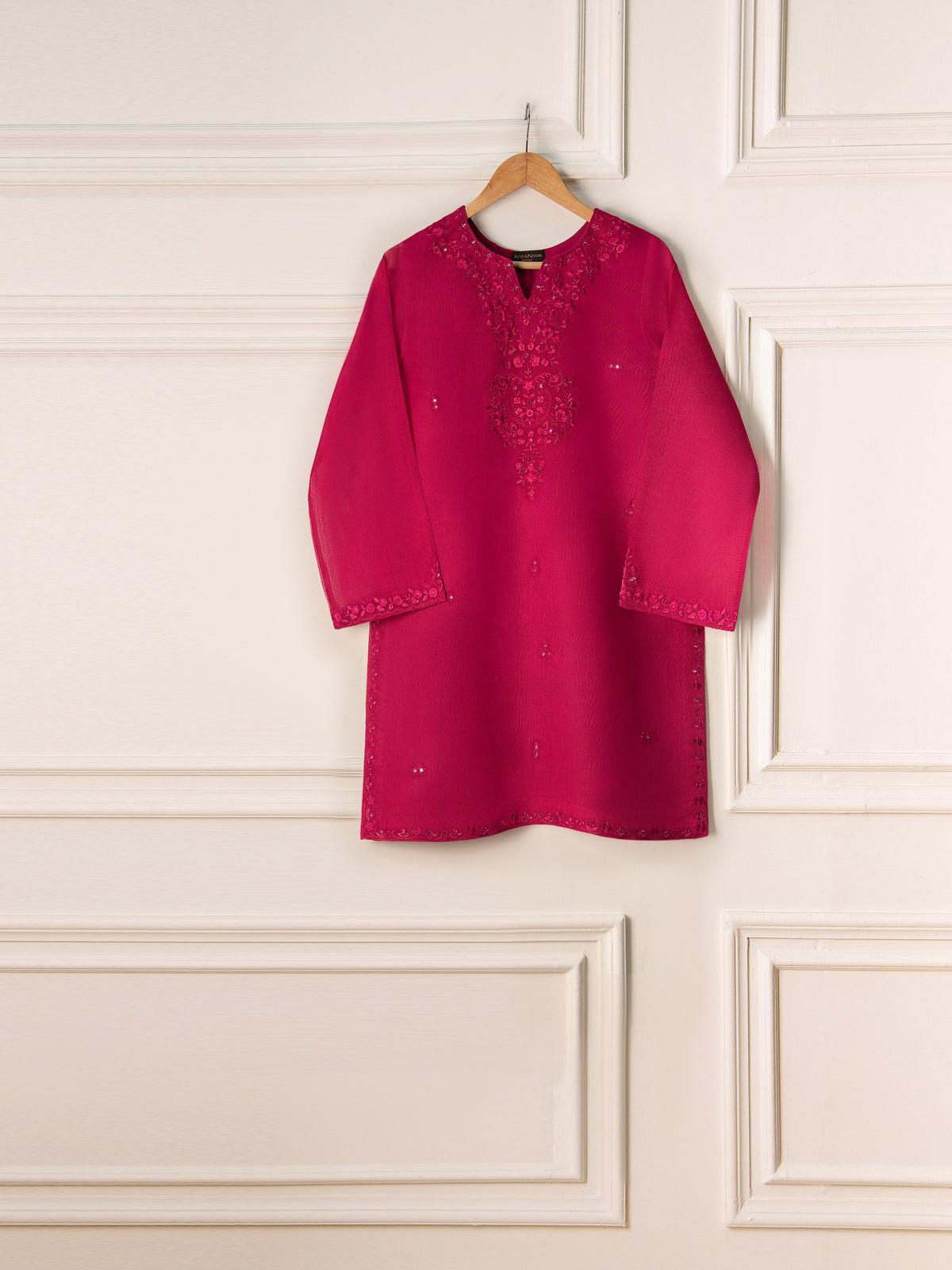2 Piece- Pure Cotton Net Embroidered Suit S110856
