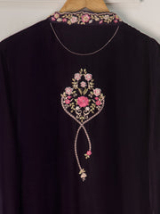 3 Piece- Embroidered Velvet Suit S110833