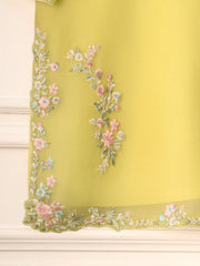 2 Piece - Pure Organza Embroidered Suit S111082
