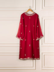 2 Piece - Pure Chiffon Embroidered Suit S110825