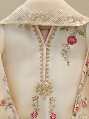 3 Piece - Pure Organza Embroidered Suit S111619