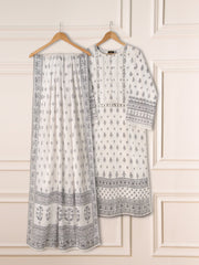 2 Piece - Embroidered Printed Cambric Shirt S111208