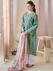 (Unstitched) 2 Piece - Embroidered Cambric Suit KJ-4345