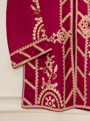 3 Piece - Pure Cotton Net Embroidered Suit S111506