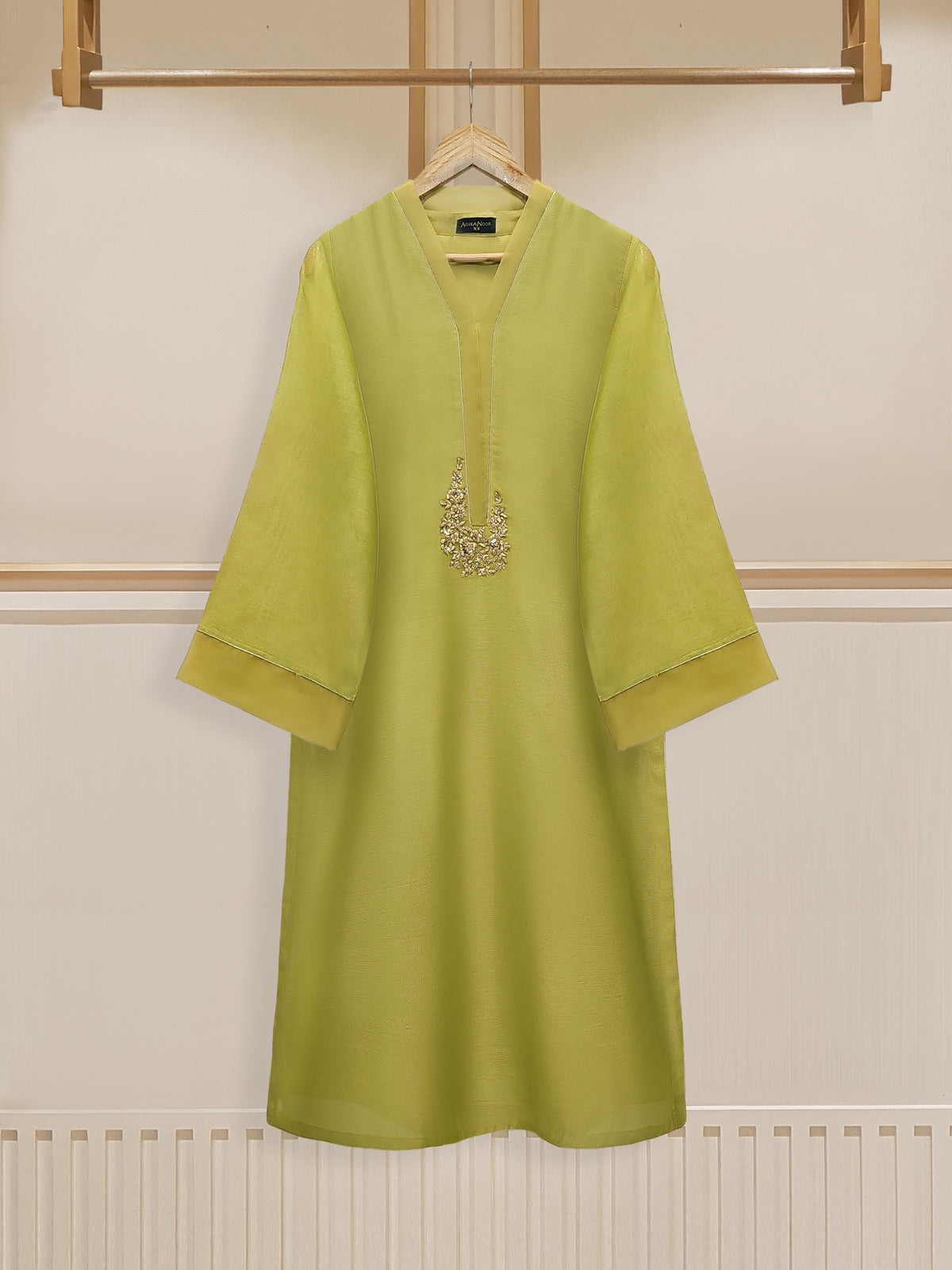 2 Piece - Pure Cotton Net Embroidered Suit S110032