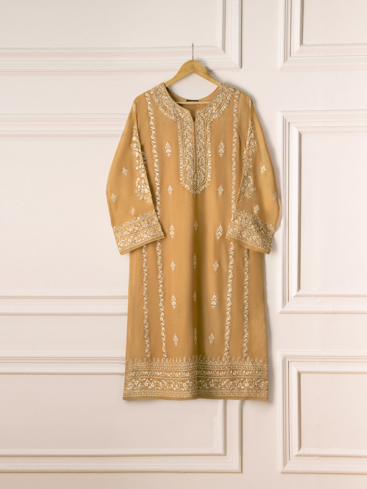 2 Piece- Pure Cotton Net Embroidered Suit S110700