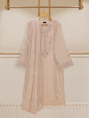 3 Piece - Embroidered Chiffon Suit S109747