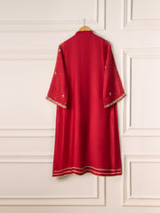 3 Piece - Pure Cotton Net Embroidered Suit S110684