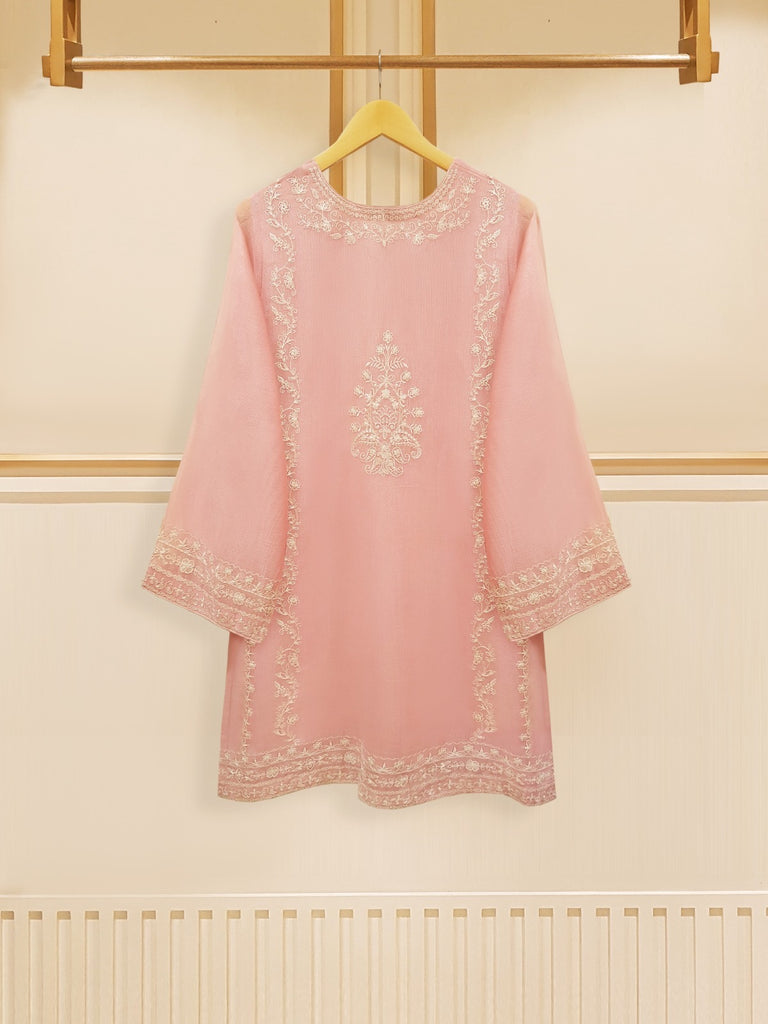 3 Piece - Pure Cotton Net Embroidered Suit S108626